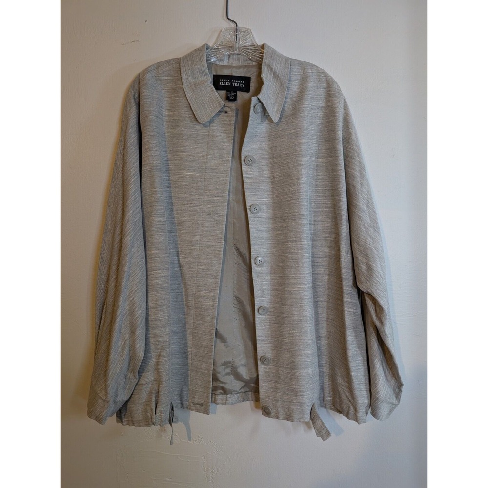 Vintage 80's Linda Allard Bomber Jacket Grey‎ Size 12